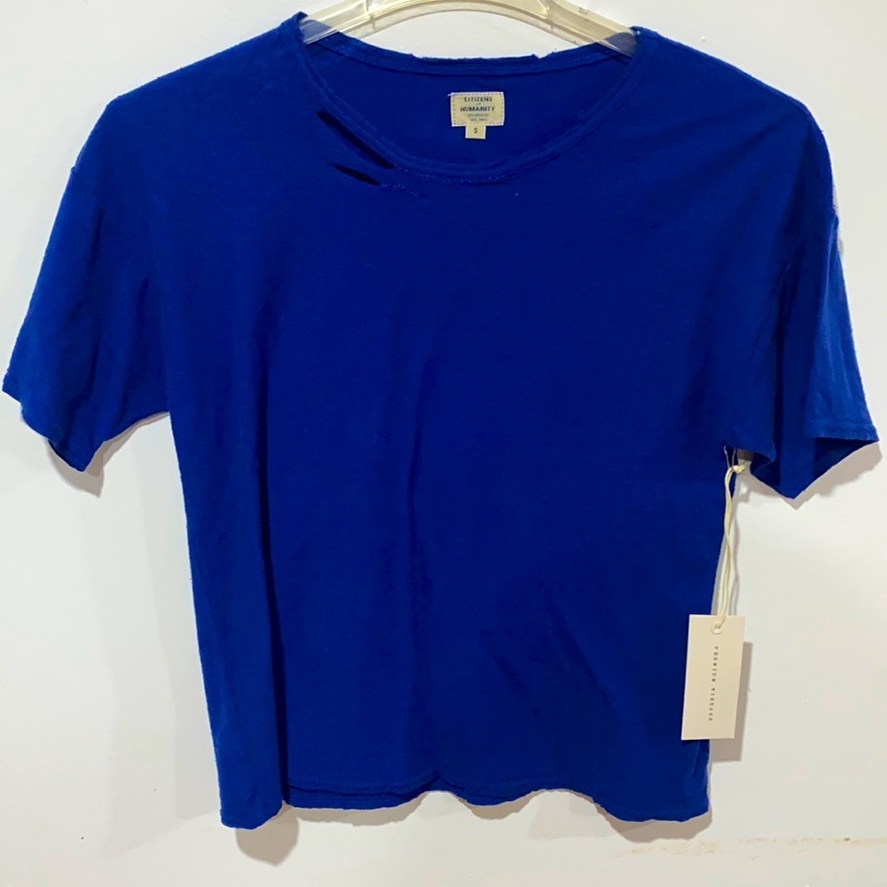 NWT citizens of humanity blue vintage shirt size:S